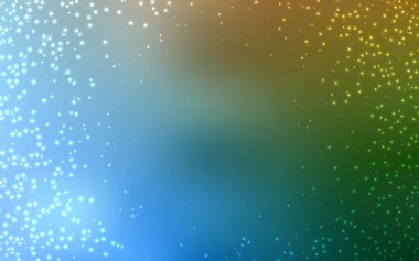 Açık mavi, kozmik yıldızlar ile yeşil vektör düzeni.