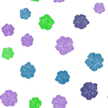 Çiçeklerle hafif çok renkli vektör dikişsiz zarif şablon.