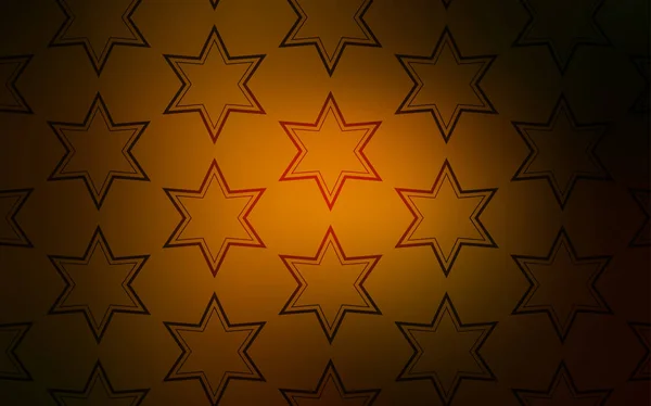 Σκούρο πορτοκαλί διανυσματική διάταξη με φωτεινά αστέρια. — Διανυσματικό Αρχείο