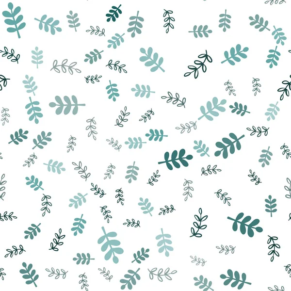 Dark Green vector seamless elegant background with leaves, branches. — Stock Vector