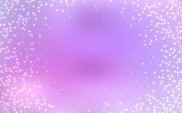 Modèle vectoriel violet clair avec étoiles du ciel nocturne . — Image vectorielle