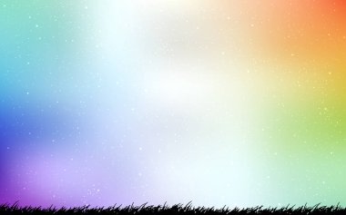 Gece gökyüzü yıldızları ile Açık Çok Renkli vektör deseni.