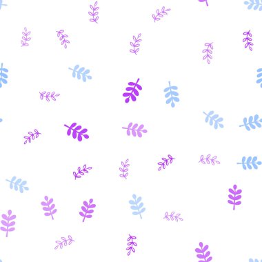 Açık Pembe, Mavi vektör yapraklı kesintisiz karalama deseni.