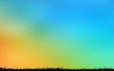 Açık Mavi, Astronomik yıldızlarla sarı vektör arka plan.