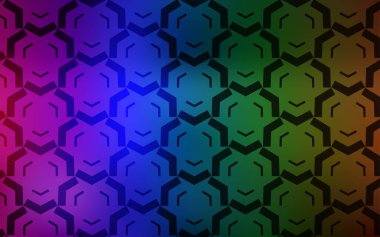 Bükülmüş çizgilerle koyu çok renkli vektör düzeni.