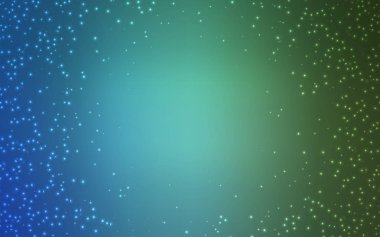 Açık mavi, kozmik yıldızlar ile yeşil vektör düzeni.