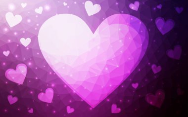 Güzel kalpler ile Koyu Pembe vektör doku.