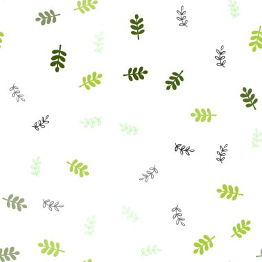 Yapraklarla Açık Yeşil vektör sorunsuz doğal zemin.