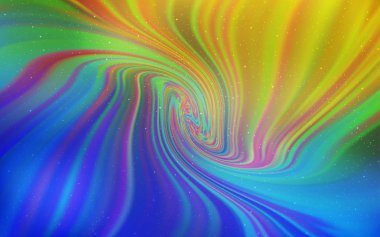 Açık mavi, galaksi yıldızları ile sarı vektör arka plan.