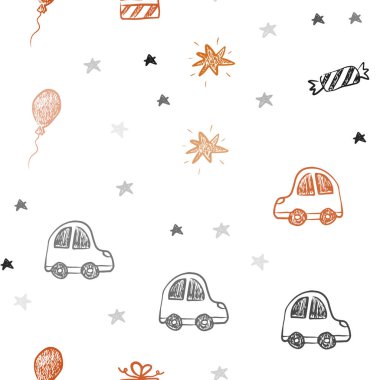 Xmas tarzında Koyu Turuncu vektör dikişsiz arka plan.