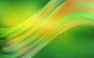 Açık yeşil, astronomik yıldızlar ile sarı vektör arka plan.