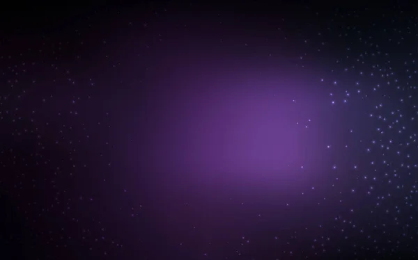 Layout vetorial roxo escuro com estrelas cósmicas . — Vetor de Stock