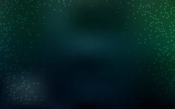 Dunkelgrüne Vektorschablone mit Raumsternen. — Stockvektor