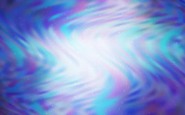 Licht roze, blauw vector sjabloon met ruimte-sterren. — Stockvector