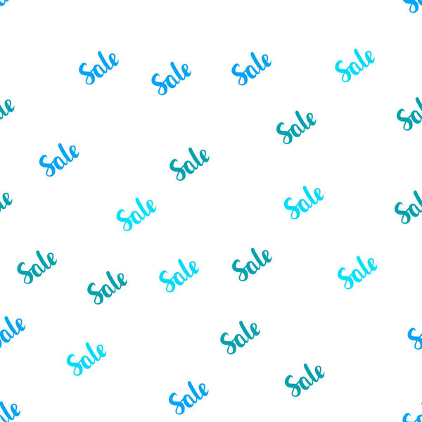 Light BLUE vector seamless layout with discount words.