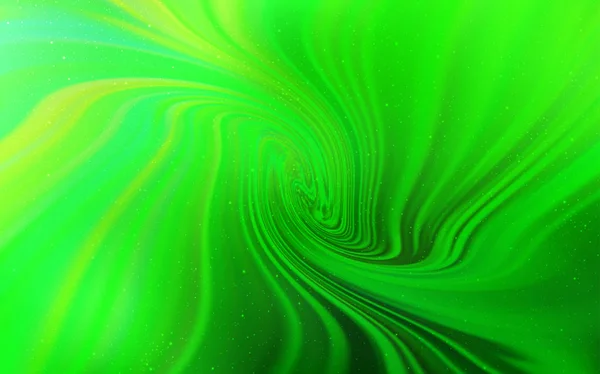 Ανοιχτό πράσινο διάνυσμα φόντο με τα αστέρια του γαλαξία. — Διανυσματικό Αρχείο