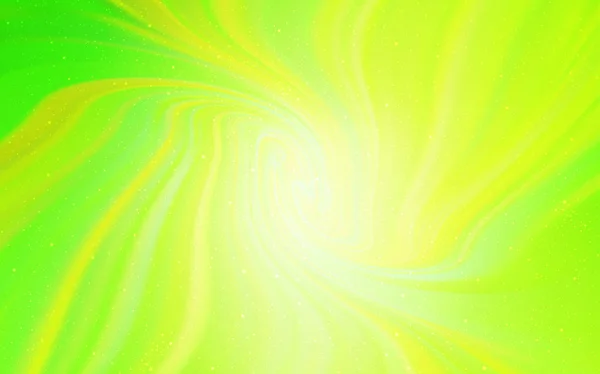 Verde claro, textura vetorial amarela com estrelas de forma leitosa . — Vetor de Stock