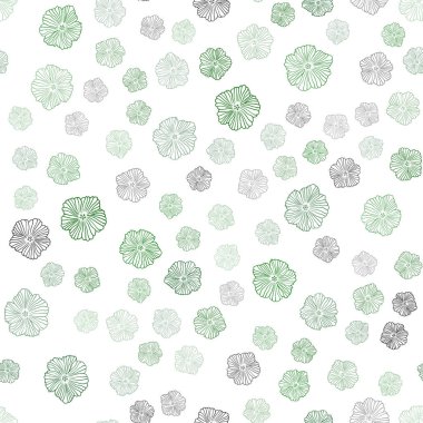 Çiçeklerle Koyu Yeşil vektör sorunsuz soyut arka plan.