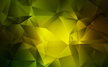 Koyu yeşil, sarı vektör çokgen yerleşimi.