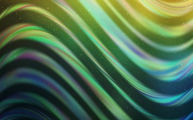 Açık yeşil, astronomik yıldızlar ile sarı vektör arka plan.