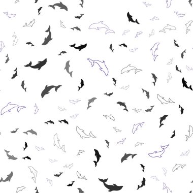 Açık Mor, Pembe vektör yunuslar ile sorunsuz şablon.