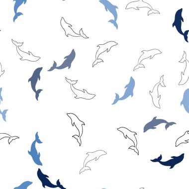 Yunuslar ile Lacivert vektör sorunsuz arka plan.