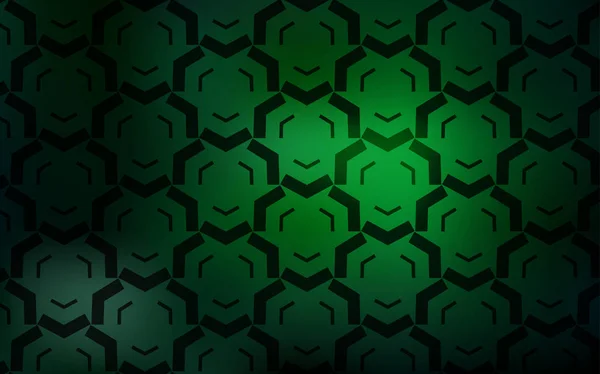 Dark Green vector pattern with wry lines. — Stock Vector