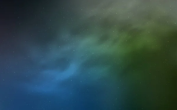 Синий, зеленый векторный рисунок со звездами ночного неба . — стоковый вектор