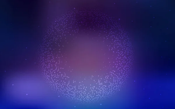 Dunkelrosa, blauer Vektorhintergrund mit astronomischen Sternen. — Stockvektor