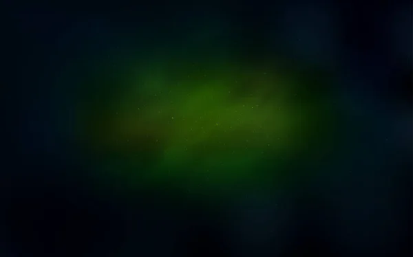Donker groene, gele vector achtergrond met sterren van de Melkweg. — Stockvector