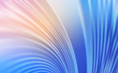 Açık Pembe, eğri çizgileri olan Mavi vektör arkaplanı.