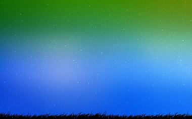 Açık mavi, yeşil vektör şablonu ile uzay yıldızları.