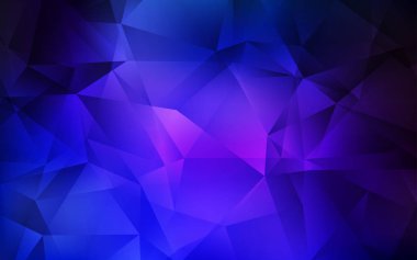 Koyu Pembe, Mavi vektör üçgen mozaik şablonu.