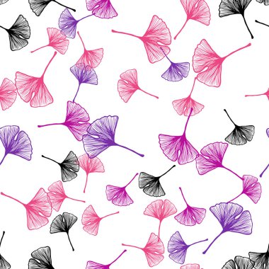 Açık Mor, Pembe vektör dikişsiz zarif duvar kağıdı yaprakları ile.