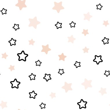 Açık Pembe, Küçük ve büyük yıldızlarla sarı vektör dikişsiz kapak.