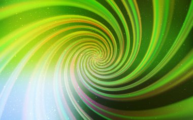 Açık yeşil, galaksi yıldızları ile sarı vektör arka plan.