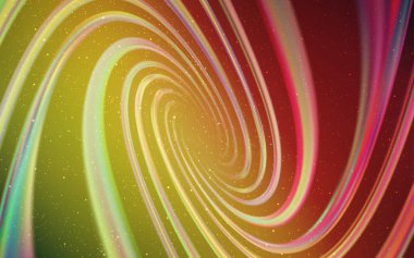 Açık yeşil, gece gökyüzü yıldızları ile kırmızı vektör deseni.