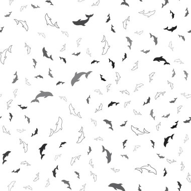 Yunuslar ile Koyu Gri vektör sorunsuz şablon.