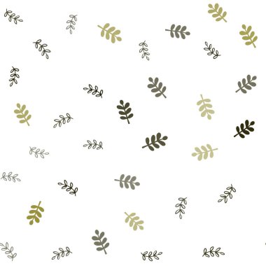 Koyu Yeşil, Sarı vektör yapraklar ile kesintisiz soyut zemin.