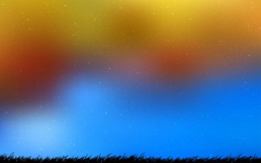 Açık Mavi, Astronomik yıldızlarla sarı vektör arka plan.