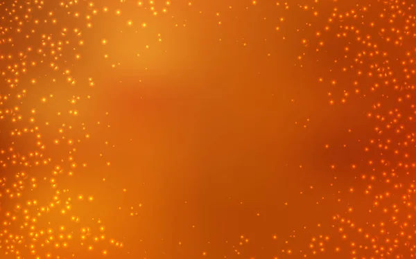 Plantilla vectorial Light Orange con estrellas espaciales . — Vector de stock