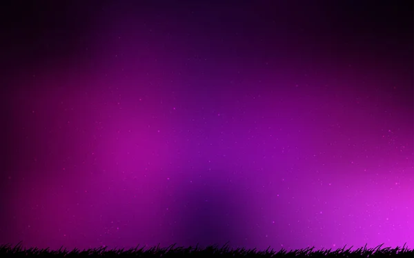 Plantilla vectorial Dark Pink con estrellas espaciales . — Vector de stock