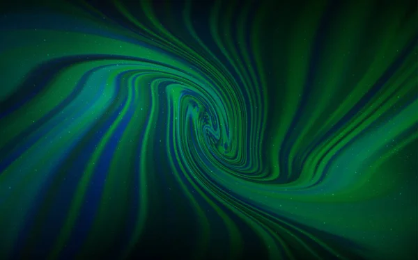 Azul oscuro, fondo vectorial verde con estrellas astronómicas . — Vector de stock