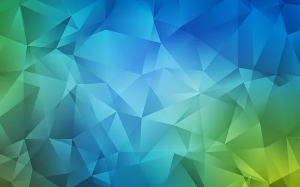 Azul claro, Verde vector triángulo textura del mosaico. — Vector de stock