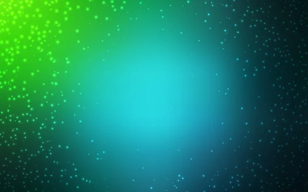 Açık mavi, astronomik yıldızlar ile yeşil vektör arka plan. — Stok Vektör