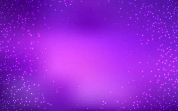 Roxo claro, layout de vetor rosa com estrelas cósmicas . — Vetor de Stock