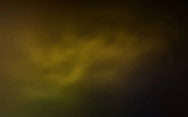 Темно-зеленый, желтый векторный фон со звездами галактик . — стоковый вектор