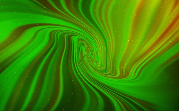 Luz verde vector fondo con estrellas de galaxia . — Archivo Imágenes Vectoriales