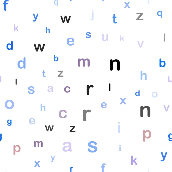 Bleu clair, Vecteur rouge mise en page transparente avec alphabet latin . — Image vectorielle