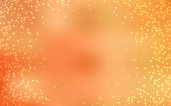 Heller orangefarbener Vektorhintergrund mit astronomischen Sternen. — Stockvektor